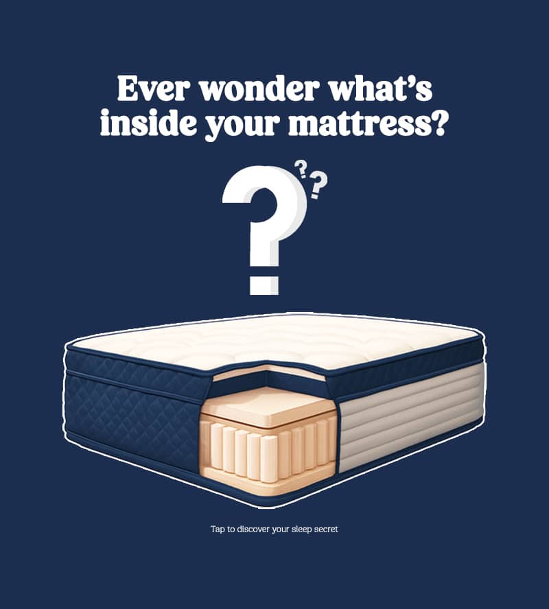 What's In Your Mattress? What’s Actually Inside Your Mattress? A Look at Quality Sleep. 1 Image for article What's In Your Mattress? What’s Actually Inside Your Mattress? A Look at Quality Sleep.