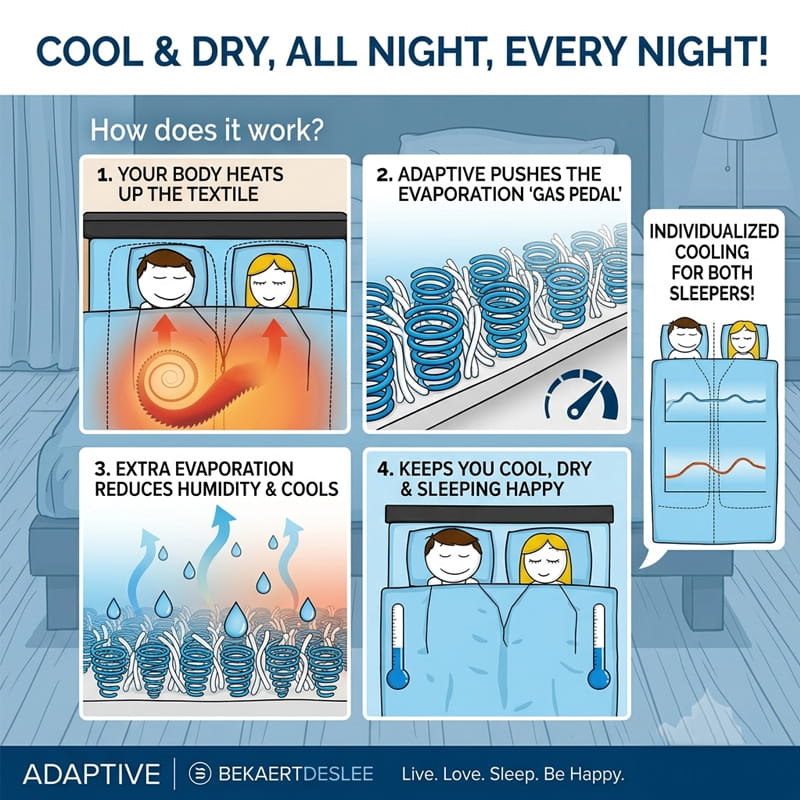 It's Not the Heat That Wakes You Up It's the Humidity. Slumberzone's Adaptive Technology for comfortable cool and dry sleep. 1 Image for article It's Not the Heat That Wakes You Up It's the Humidity. Slumberzone's Adaptive Technology for comfortable cool and dry sleep.